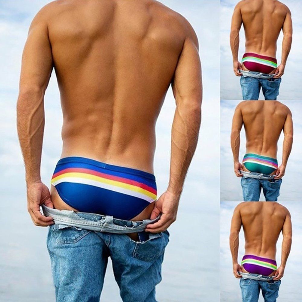 Men's Sexy Rainbow Swimsuit Resortwear Swimwear
